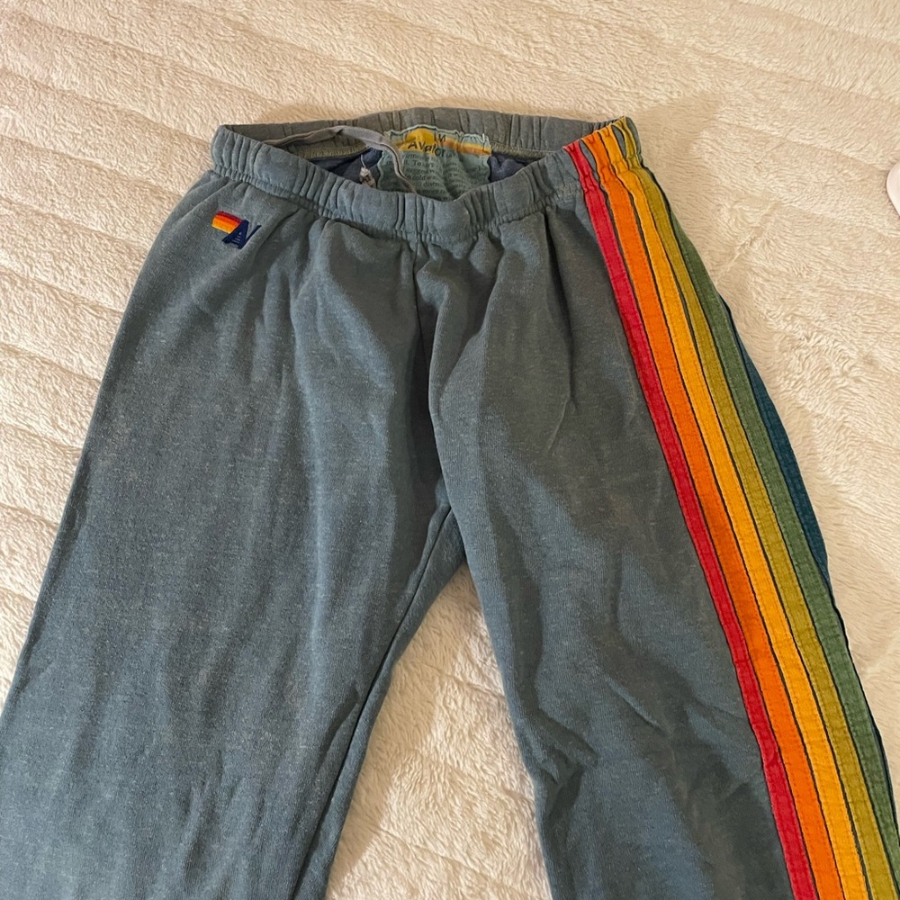 Aviator Nation Rainbow Stripe Sweatpants